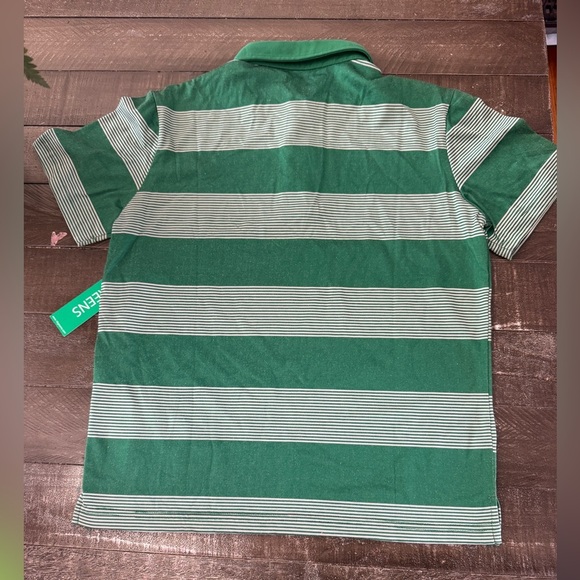 18 GREENS NWT Future Champion Gear Green Striped Polo Performance Cotton L 12-14 - Picture 2 of 6